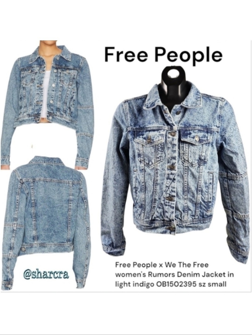 Free People x We The Free women's Rumors Denim Jacket light indigo OB1502395 S